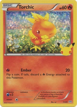 Torchic 11/25 Holo Pokemon Card (McDonalds Collection 2021)