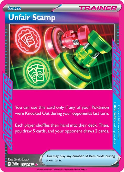 Unfair Stamp 165/167 ACE SPEC Rare Pokemon Card (SV Twilight Masquerade)