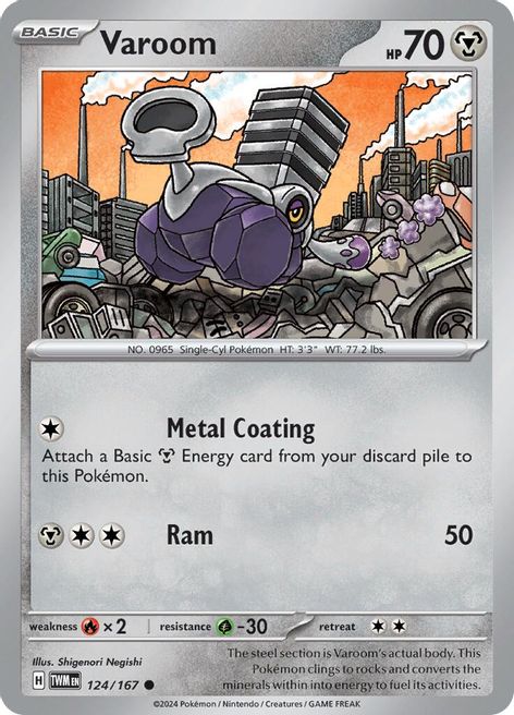 Varoom 124/167 Common Pokemon Card (SV Twilight Masquerade)