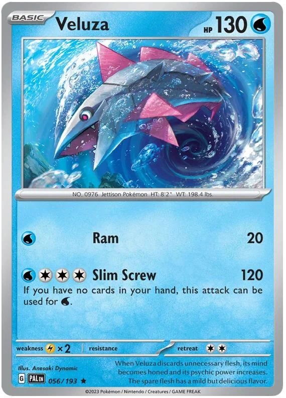 Veluza 056/193 Rare Pokemon Card (SV2 Paldea Evolved)