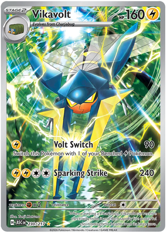 Vikavolt 230/217 Illustration Rare Pokemon Card (Mega Evolution Ascended Heroes)