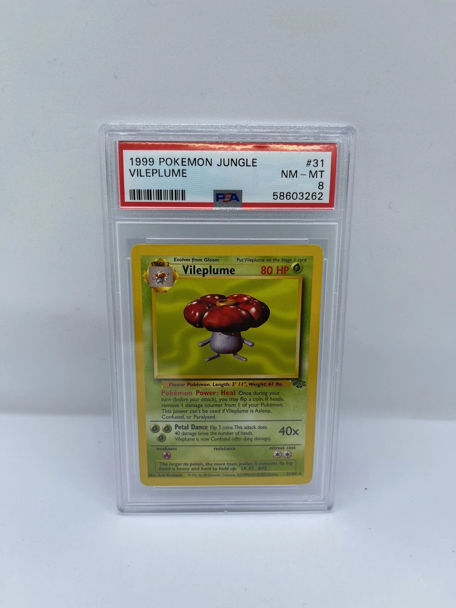 Vileplume 31/64 PSA 8 Graded Rare Pokemon Card (1999 Pokemon Jungle)