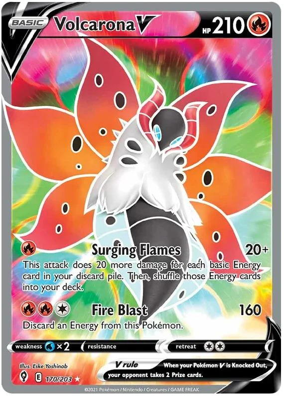 Volcarona V 170/203 Ultra Rare Pokemon Card (SWSH Evolving Skies)