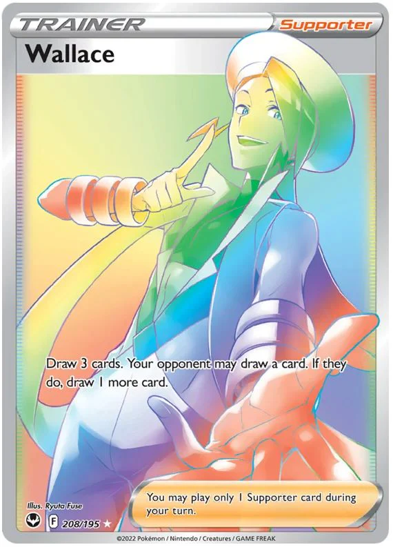 Wallace 208/195 Rare Rainbow Pokemon Card (SWSH Silver Tempest)