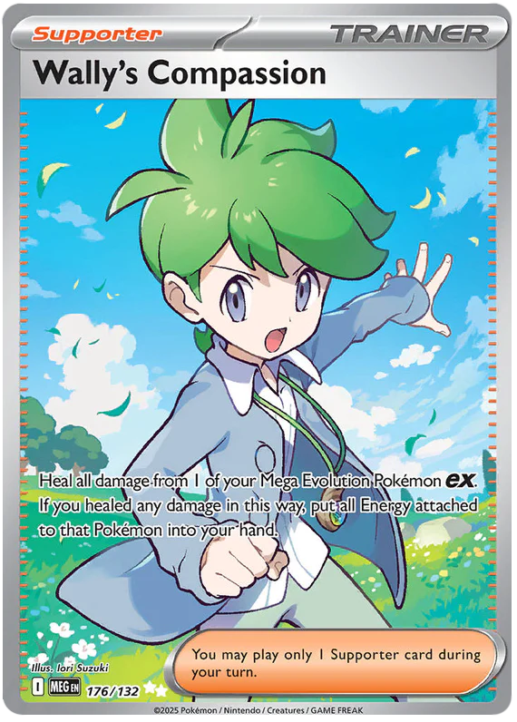 Wally's Compassion 176/132 Ultra Rare Pokemon Card (Mega Evolution Base Set ME01)