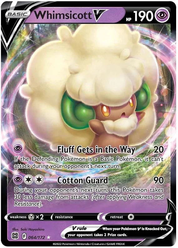 Whimsicott V 064/172 Ultra Rare Pokemon Card (SWSH Brilliant Stars)