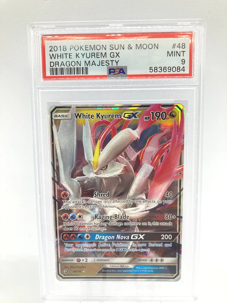 White Kyurem GX 48/70 PSA 9 Mint Graded Pokemon Card