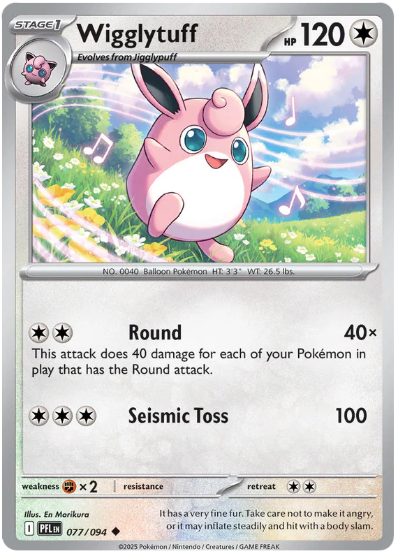 Wigglytuff 077/094 Uncommon Pokemon Card (Mega Evolution Phantasmal Flames)