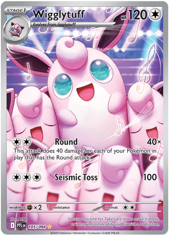 Wigglytuff 105/094 Illustration Rare Pokemon Card (Mega Evolution Phantasmal Flames)