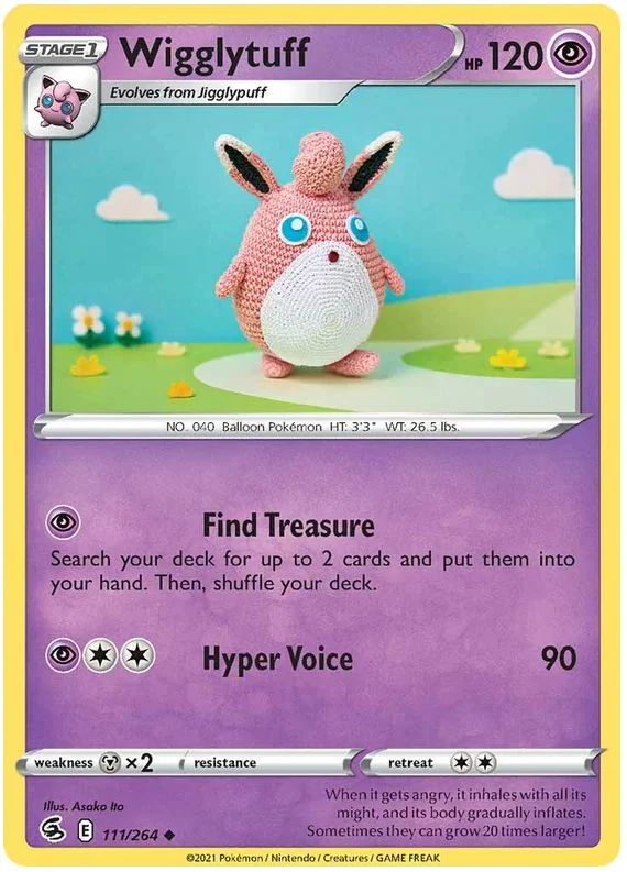 Wigglytuff 111/264 Uncommon Reverse Holo Pokemon Card (SWSH Fusion Strike)