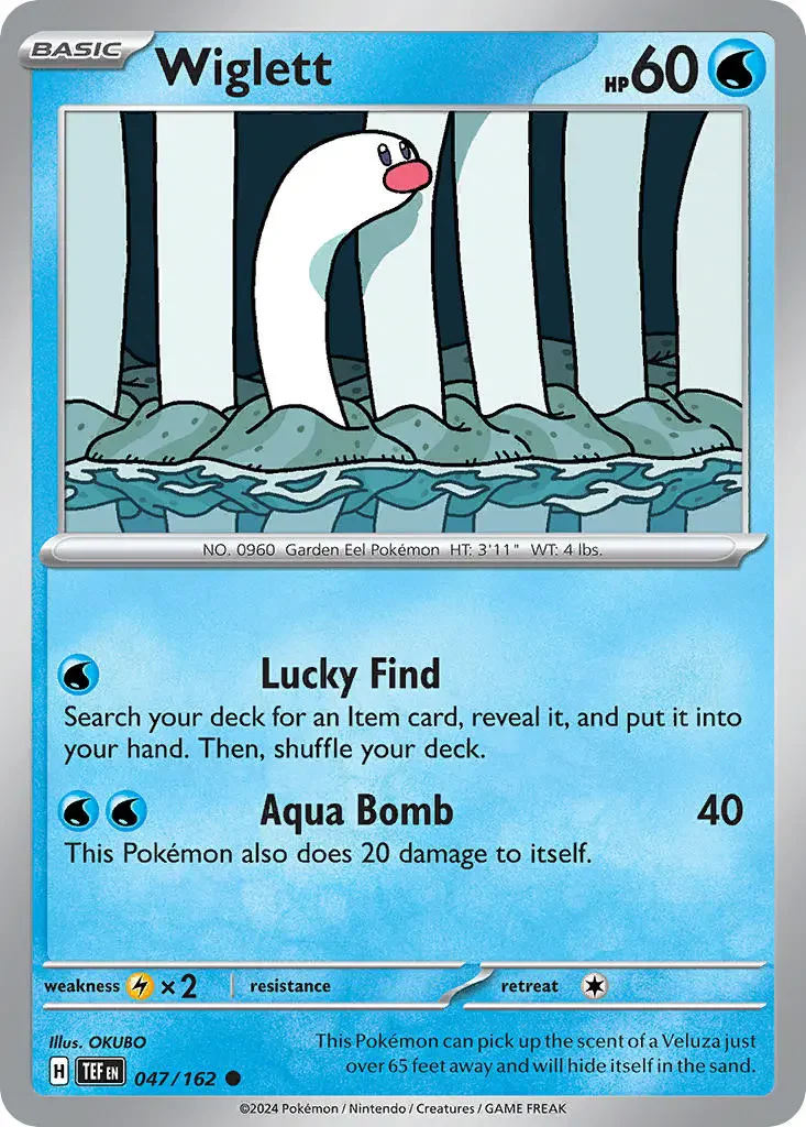 Wiglett 047/162 Common Pokemon Card (SV Temporal Forces)