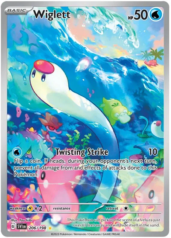 Wiglett 206/198 Illustration Rare Pokemon Card (Scarlet & Violet Base)