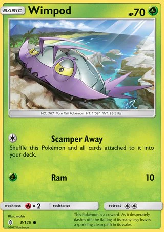Wimpod 8/145 Common Pokemon Card (SM Guardians Rising)