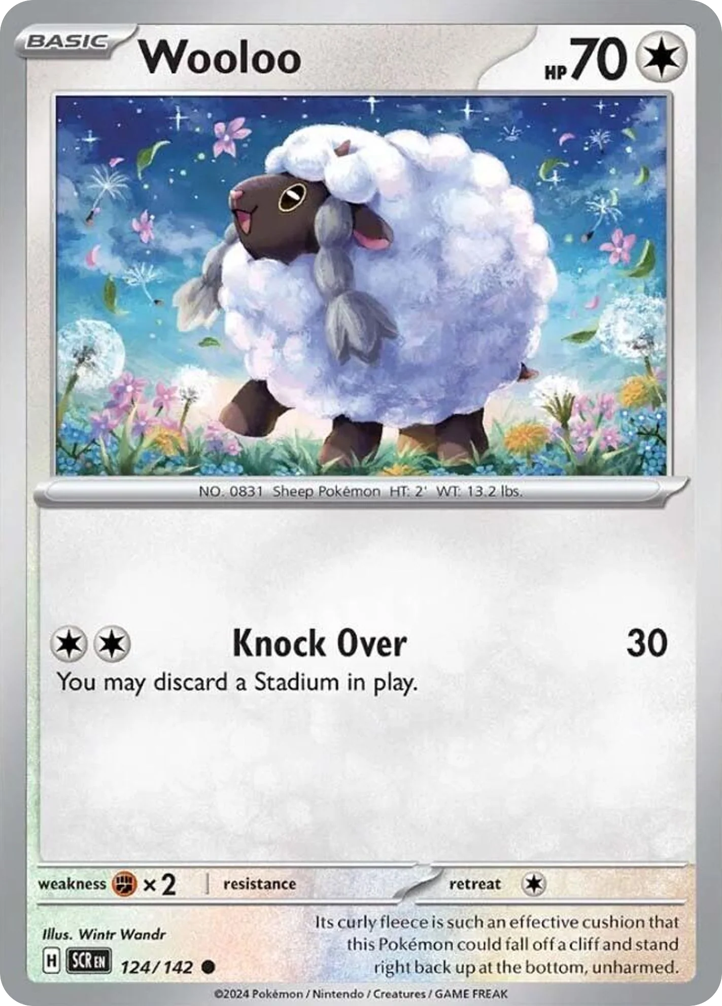Wooloo 124/142 Common Pokemon Card (SV Stellar Crown)