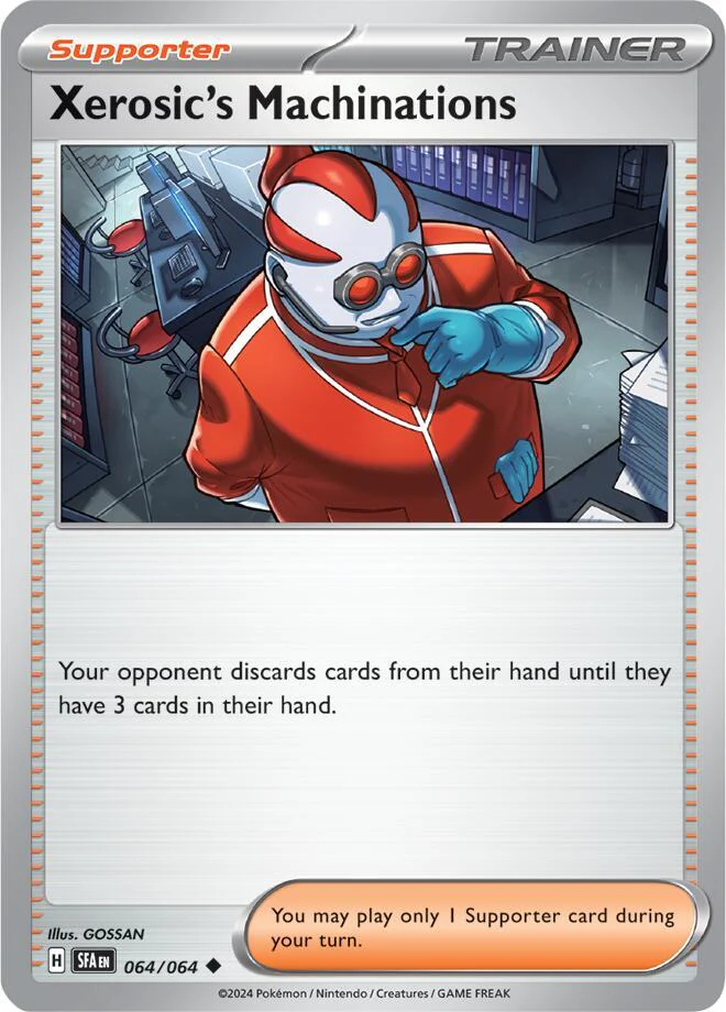 Xerosic's Machinations 064/064 Uncommon Reverse Holo Pokemon Card (SV Shrouded Fable)