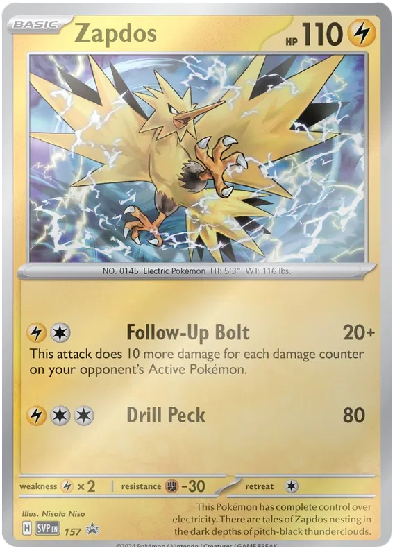Zapdos SVP157 Pokemon Promo Card (SV Promo Series)