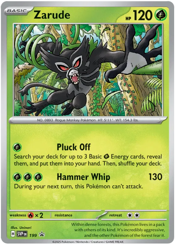 Zarude SVP199 Pokemon Promo Card (SV Promo Series)