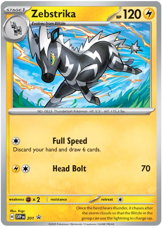 Zebstrika SVP201 Pokemon Promo Card (SV Promo Series)