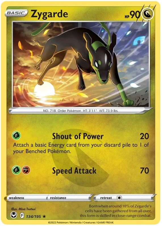 Zygarde 134/195 Rare Pokemon Card (SWSH Silver Tempest)
